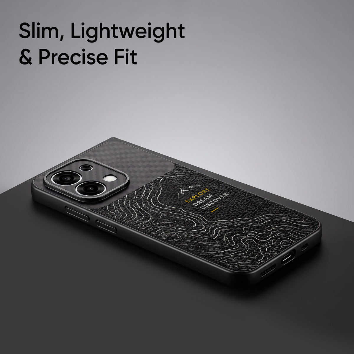 Oppo F31 5G Explore Dream Carbon Fiber Leather Hybrid Back Case
