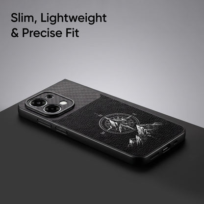 Oppo F31 5G Compass Carbon Fiber Leather Hybrid Back Case