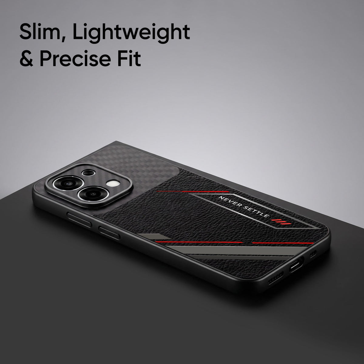 Oppo F31 5G Nexer Stripe Carbon Fiber Leather Hybrid Back Case