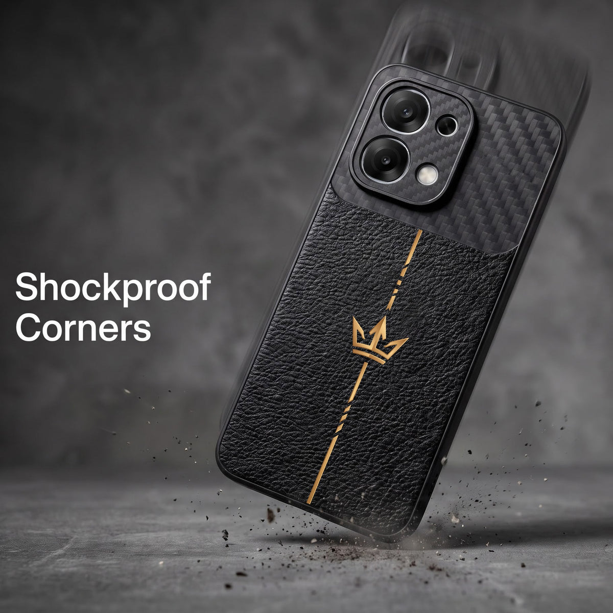 Oppo F31 5G Royal Stripe Carbon Fiber Leather Hybrid Back Case
