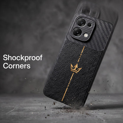 Oppo F31 5G Royal Stripe Carbon Fiber Leather Hybrid Back Case