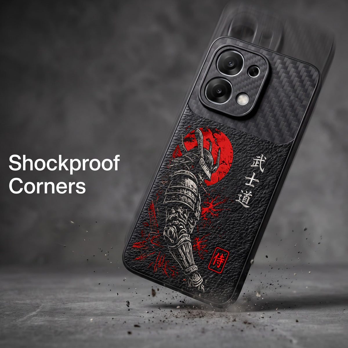 Oppo F31 5G Samurai Mask Carbon Fiber Leather Hybrid Back Case