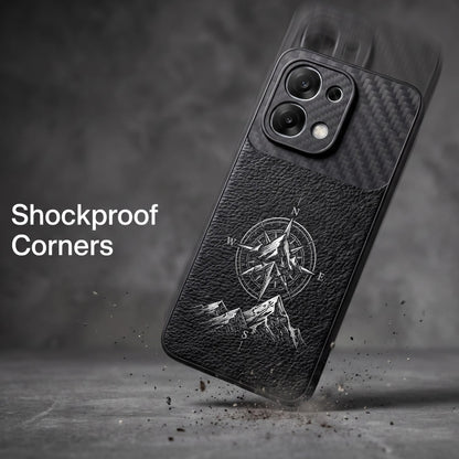 Oppo F31 5G Compass Carbon Fiber Leather Hybrid Back Case