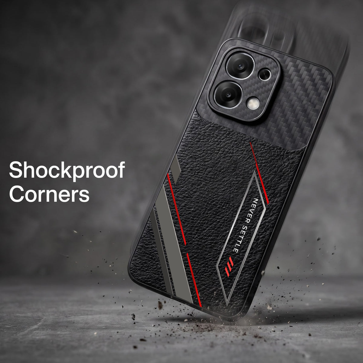 Oppo F31 5G Nexer Stripe Carbon Fiber Leather Hybrid Back Case