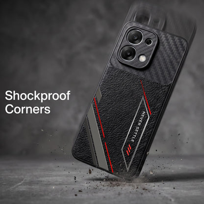 Oppo F31 5G Nexer Stripe Carbon Fiber Leather Hybrid Back Case
