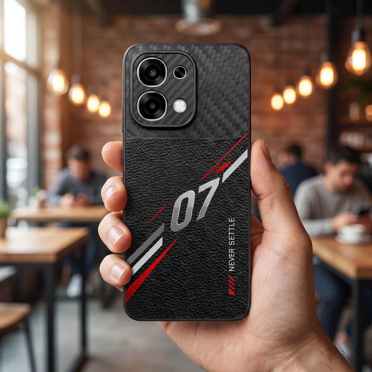 Oppo F31 5G Racing Edition Carbon Fiber Leather Hybrid Back Case