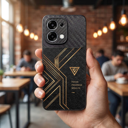 Oppo F31 5G Geometric Luxury Carbon Fiber Leather Hybrid Back Case