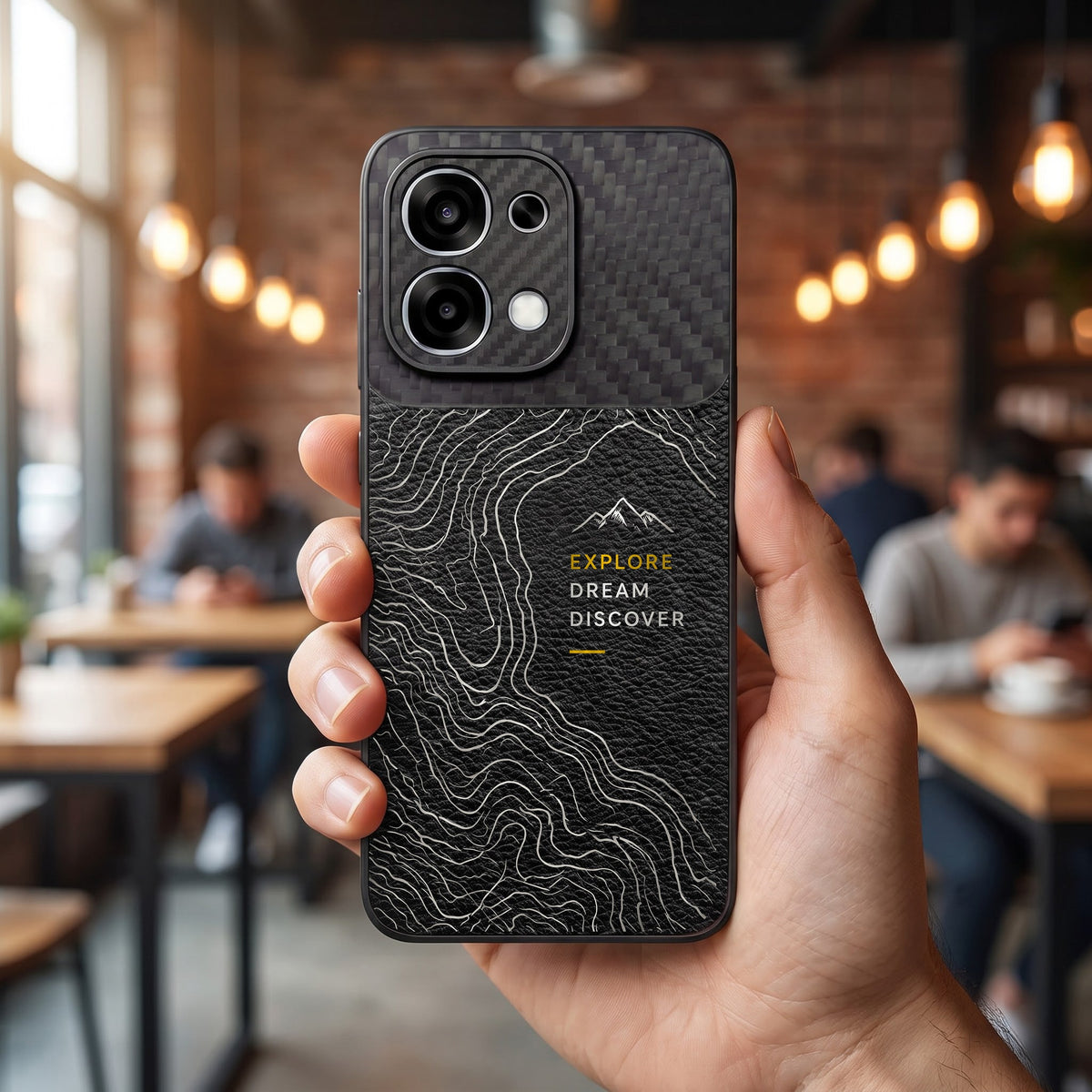 Oppo F31 5G Explore Dream Carbon Fiber Leather Hybrid Back Case