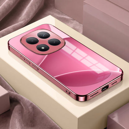 Redmi Note 15 Pro+ 5G Luxury Glossy Wave Pink Electroplated Glass Phone Back Case