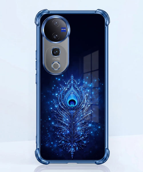 Vivo V40 Pro 5G Premium Peacock Feather Airbags Printed Back Case