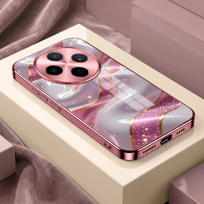 Vivo X200T 5G Pearl Marble Pink Electroplated Glass Phone Back Case