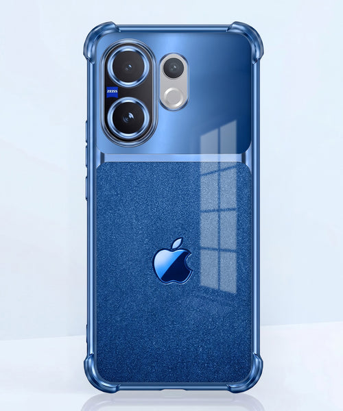 Vivo V60 5G Apple Blue Glitter Dual-Tone Transparent Airbags Case