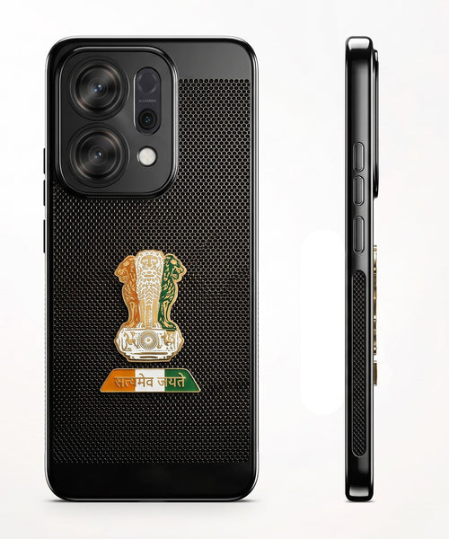 Oppo Reno 14 5G Tri-Color Satyamev Jayate Mesh Electroplated Heat Dissipation Case