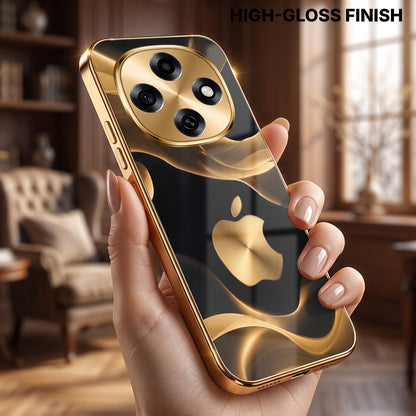 OPPO F31 Pro 5G Luxury Wave Gold Electroplated Glass Phone Back Case