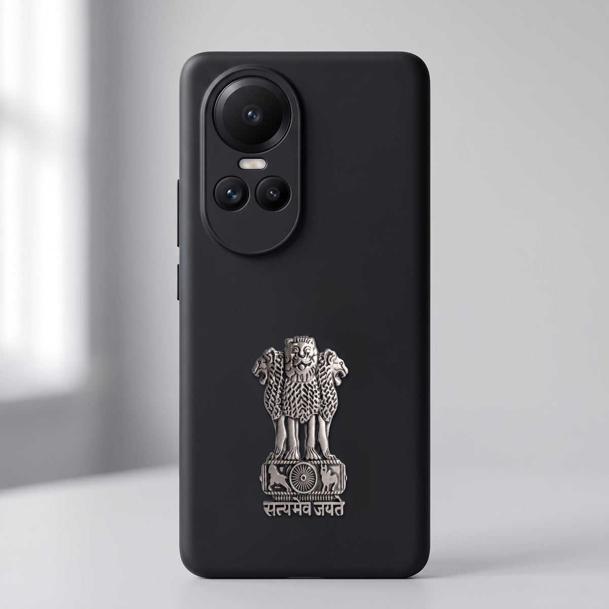 Oppo Reno 10 5G Compatible Satyamev Jayate 3D Metal Emblem Sticker