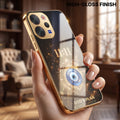 Vivo V70 5G God’s Plan Evil Eye Gold Electroplated Glass Phone Back Case