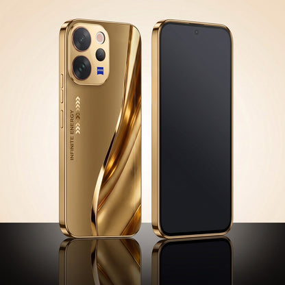 Vivo V70 5G Luxury Infinity Energy Gold Electroplated Glass Phone Case
