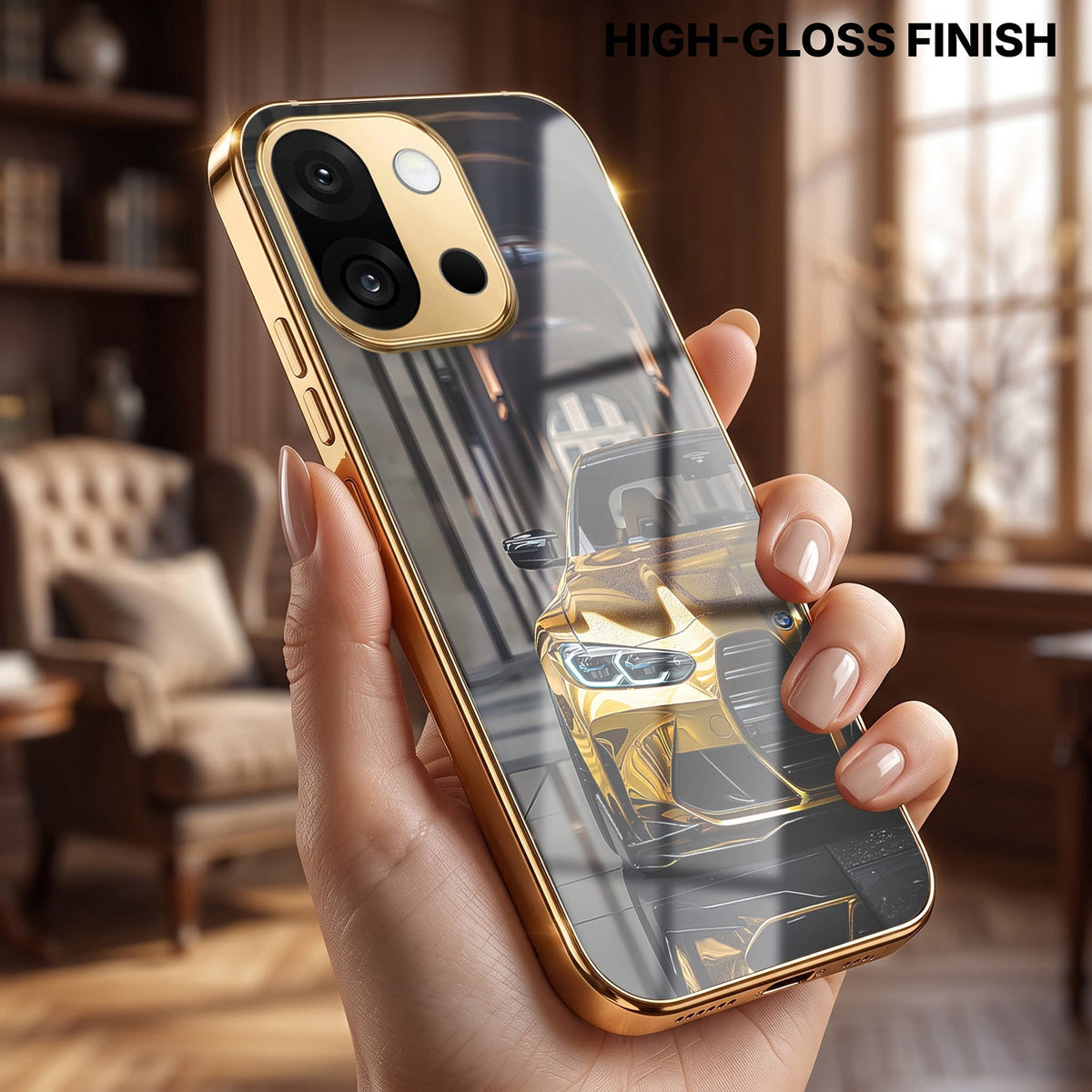 OnePlus 13s 5G Golden BMW Gold Electroplated Glass Phone Back Case