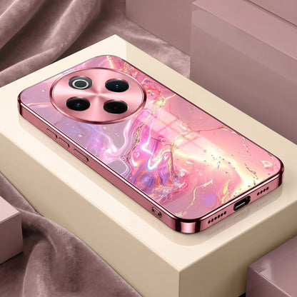 Vivo T4 5G Pearl Aurora Pink Electroplated Glass Phone Back Case