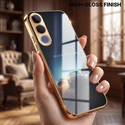 Vivo V70 FE 5G Porsche Luxury Gold Electroplated Glass Phone Back Case