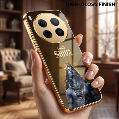 Vivo X300 Pro 5G Lord Shiva Gold Electroplated Glass Phone Back Case