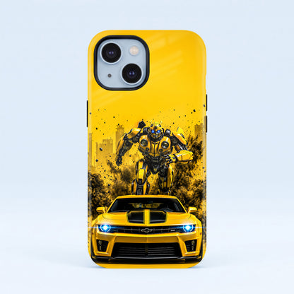 iPhone 15 5G Yellow Transformers Car Protective Case
