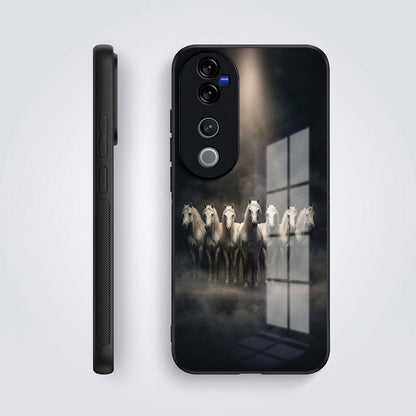 Vivo V40 Pro 5G Running Horses Acrylic Glass Back Case