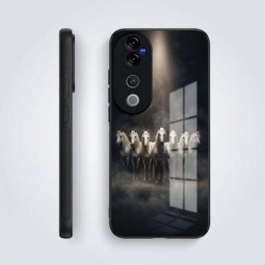 Vivo V40 Pro 5G Running Horses Acrylic Glass Back Case