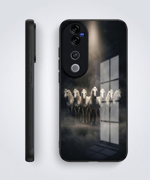 Vivo V40 Pro 5G Running Horses Acrylic Glass Back Case