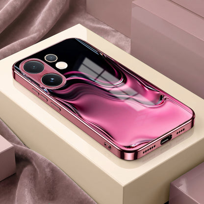 Vivo V60 5G Liquid Wave Pink Electroplated Glass Phone Back Case