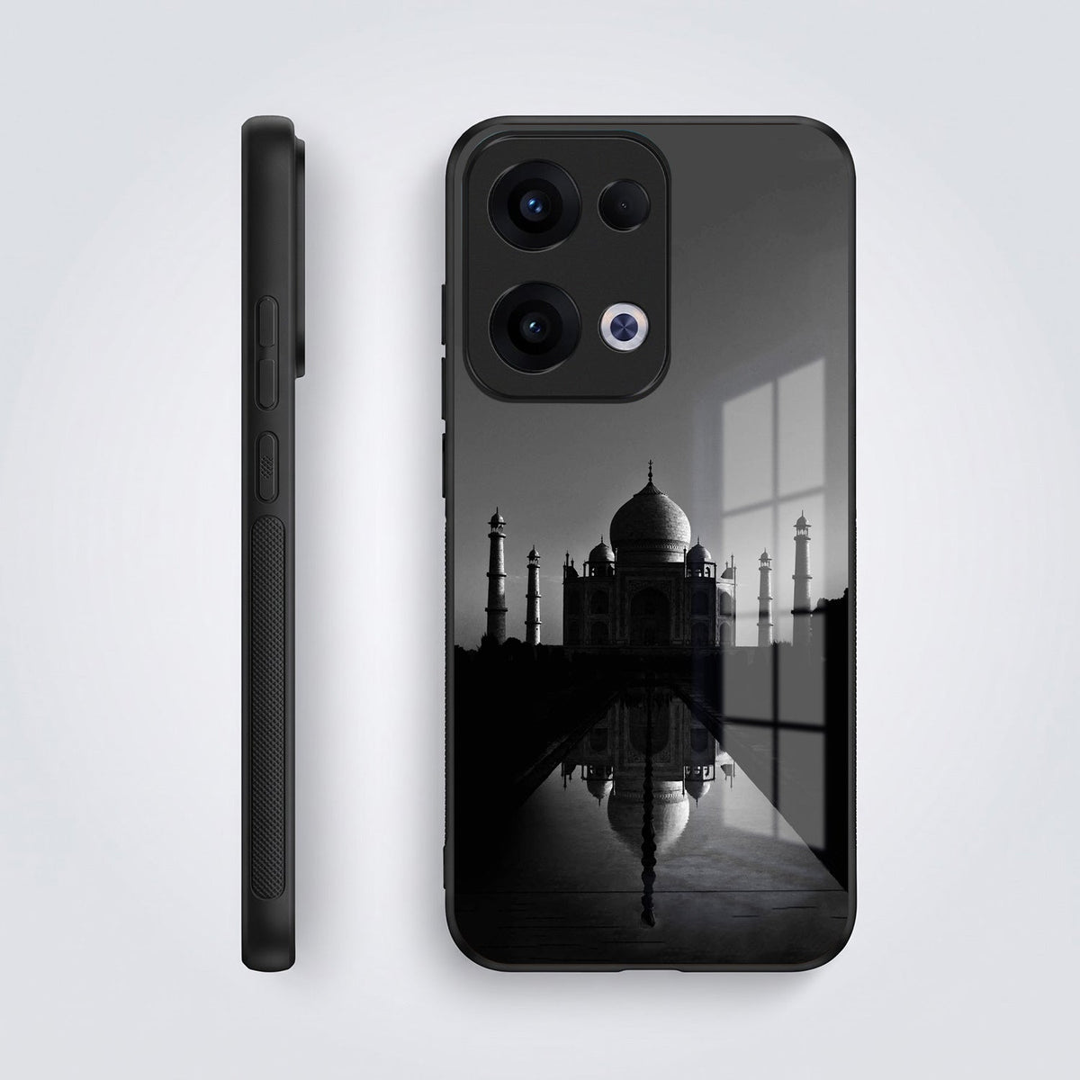 Oppo Reno 13 5G Premium Acrylic Shockproof Glass Back Case (Taj Mahal)
