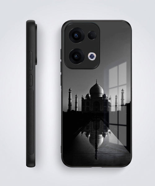 Oppo Reno 13 5G Premium Acrylic Shockproof Glass Back Case (Taj Mahal)