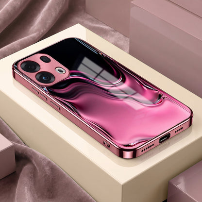 Oppo Reno 13 Pro 5G Liquid Wave Pink Electroplated Glass Phone Back Case