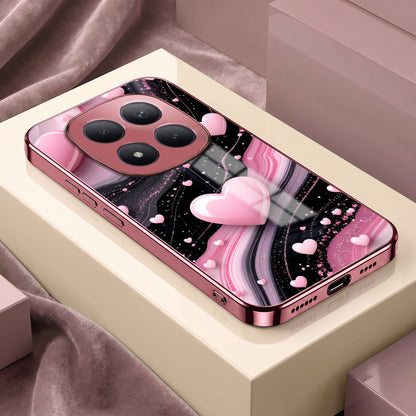 Redmi Note 15 Pro+ 5G Love Sparkle Pink Electroplated Glass Phone Back Case