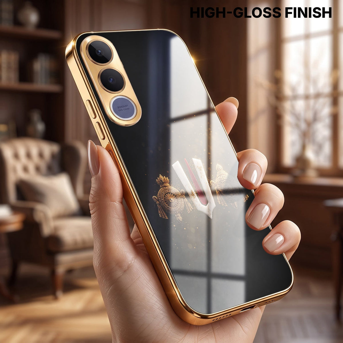 Vivo V70 FE 5G Royal Heritage Edition Gold Electroplated Glass Phone Back Case