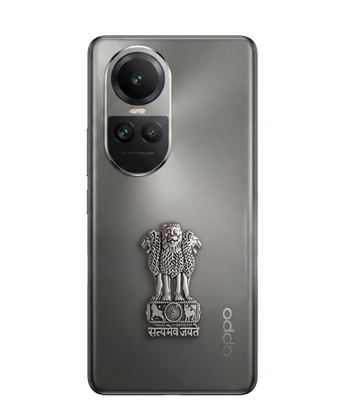 Oppo Reno 10 5G Compatible Satyamev Jayate 3D Metal Emblem Sticker