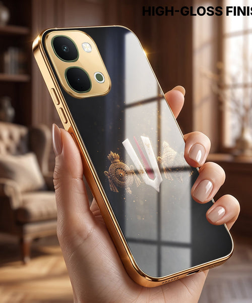 Vivo T5x 5G Royal Heritage Edition Gold Electroplated Glass Phone Back Case