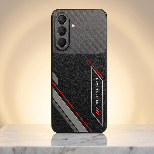 Samsung Galaxy A57 5G Nexer Stripe Carbon Fiber Leather Hybrid Back Case