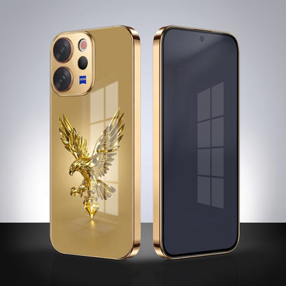 Vivo V70 5G Golden Eagle Gold Electroplated Glass Phone Back Case