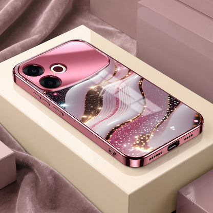 Oppo F33 Pro 5G Midnight Pearl Wave Pink Electroplated Glass Phone Back Case