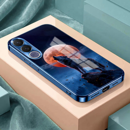 Vivo V70 FE 5G Lunar Wolf Blue Electroplated Glass Phone Back Case