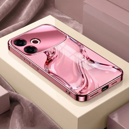 Oppo F33 Pro 5G Crystal Wave Energy Pink Electroplated Glass Phone Back Case