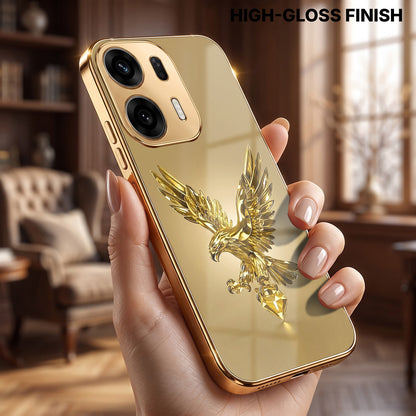 Oppo K14 Plus 5G Golden Eagle Gold Electroplated Glass Phone Back Case