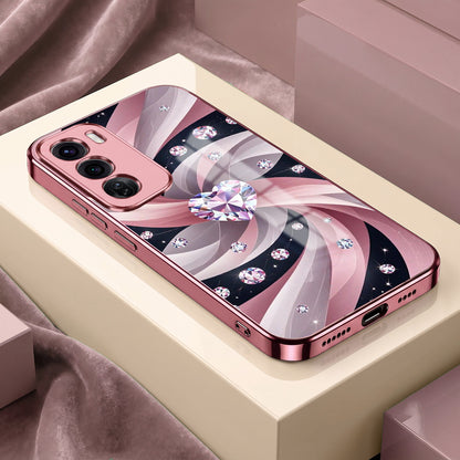 Oppo Reno 12 Pro 5G Diamond Glam Pink Electroplated Glass Phone Back Case