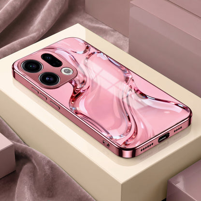 Oppo Find X9 5G Crystal Wave Energy Pink Electroplated Glass Phone Back Case