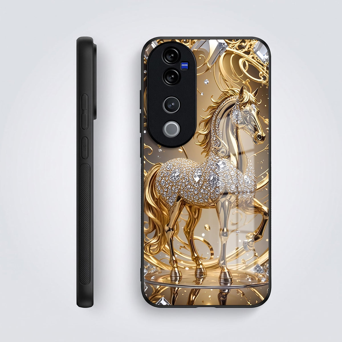Vivo V40 Pro 5G Luxury Horse Texture Acrylic Glass Back Case