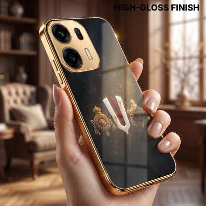 Oppo K14 Plus 5G Royal Heritage Edition Gold Electroplated Glass Phone Back Case