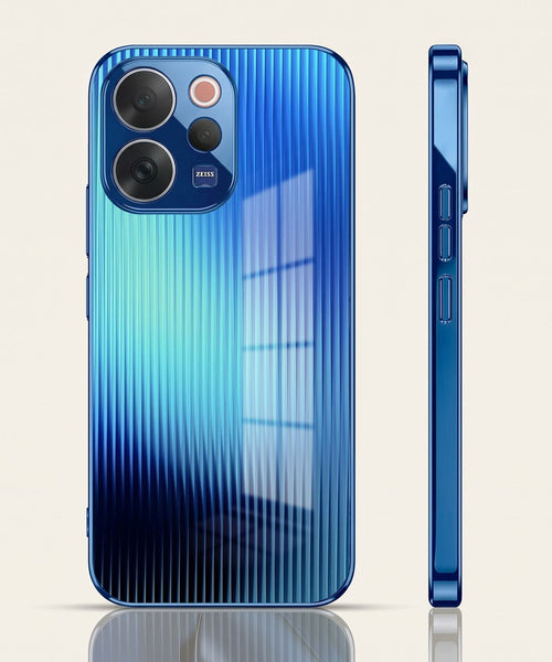 Vivo V70 5G Aureon X1 Blue Electroplated Glass Phone Back Case