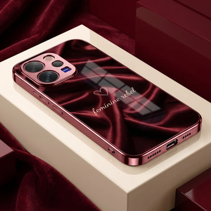 Vivo V70 5G Feminine Rebel Burgundy Electroplated Glass Back Case