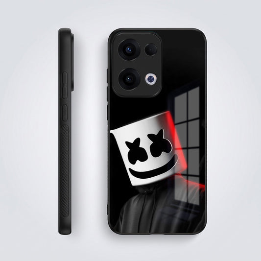 Oppo Reno 13 5G Premium Acrylic Shockproof Glass Back Case (Mask Dark)